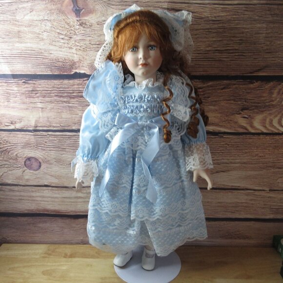 Scmid Doll House 24" Porcelain Doll in Victorian Style Dress - Vintage 1990s - Picture 5 of 10